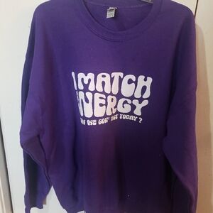Gildan Purple Graphic Sweatshirt with Bold Retro Text